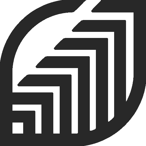 Logo: Black leaf)